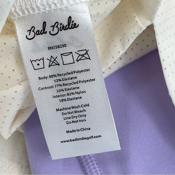 Bad Birdie Range Shorts Size Medium Whisper White purple under shorts NWT - Picture 4 of 6